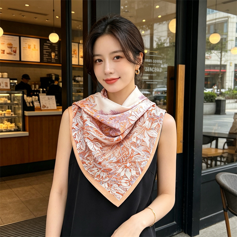 Travel Accessories Bag For Women - Мягкий шелковый шарф-бандана для женщин, квадратный